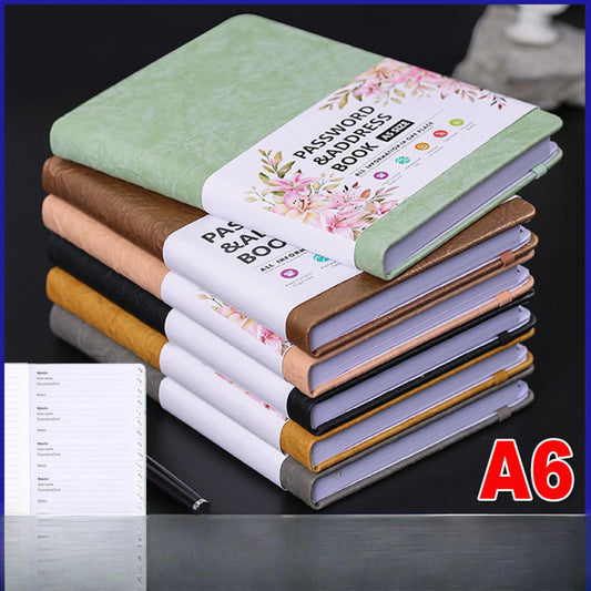 B6 Password Book with Tabs Address and Password Organizer Notebook Leather