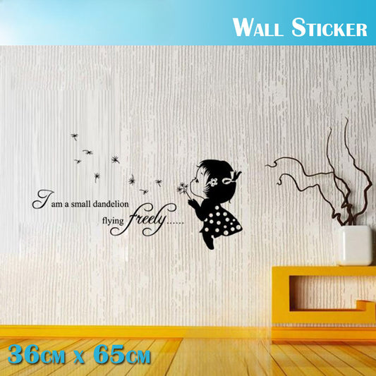 Wall Stickers Removable Cute Small Dandelion Girl Living Room Decal Art Decor