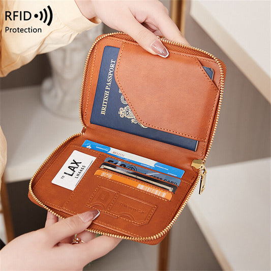 Travel Passport ID Wallet Holder Cover RFID Blocking Card Case Cover PU Leather