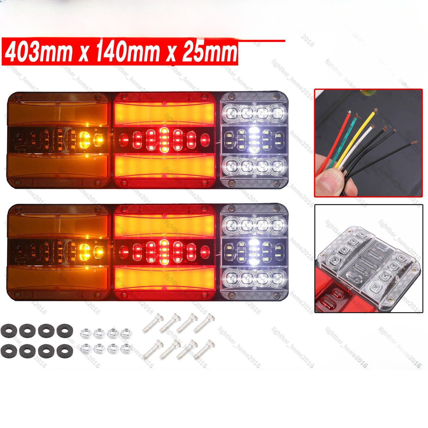 2X Trailer Ute Truck LED Tail Lights Stop Indicator rear LAMP LIGHT 236LEDS