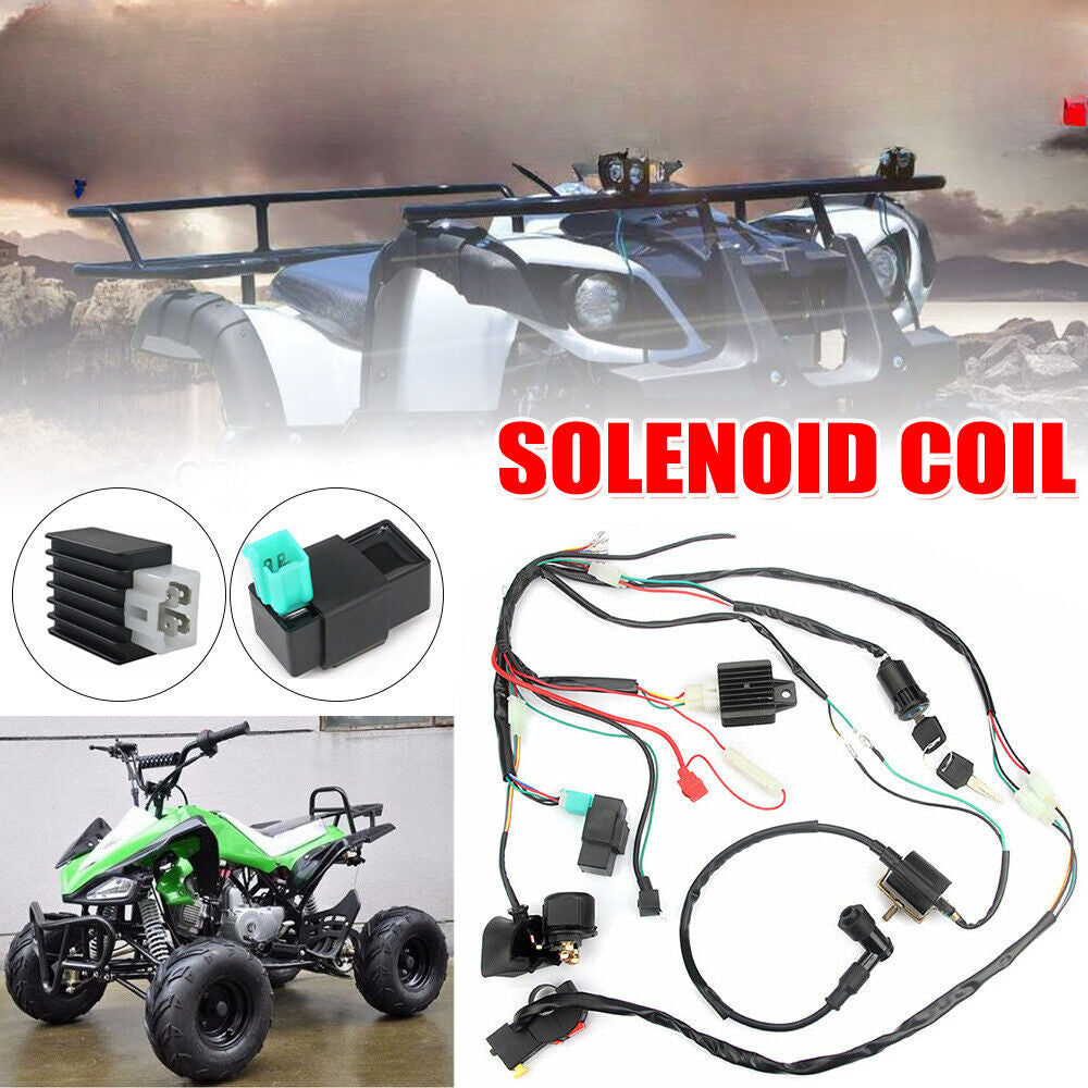 Wiring Harness Loom Solenoid Coil Fits For 50cc 110cc 125cc PIT Quad Dirt Bike