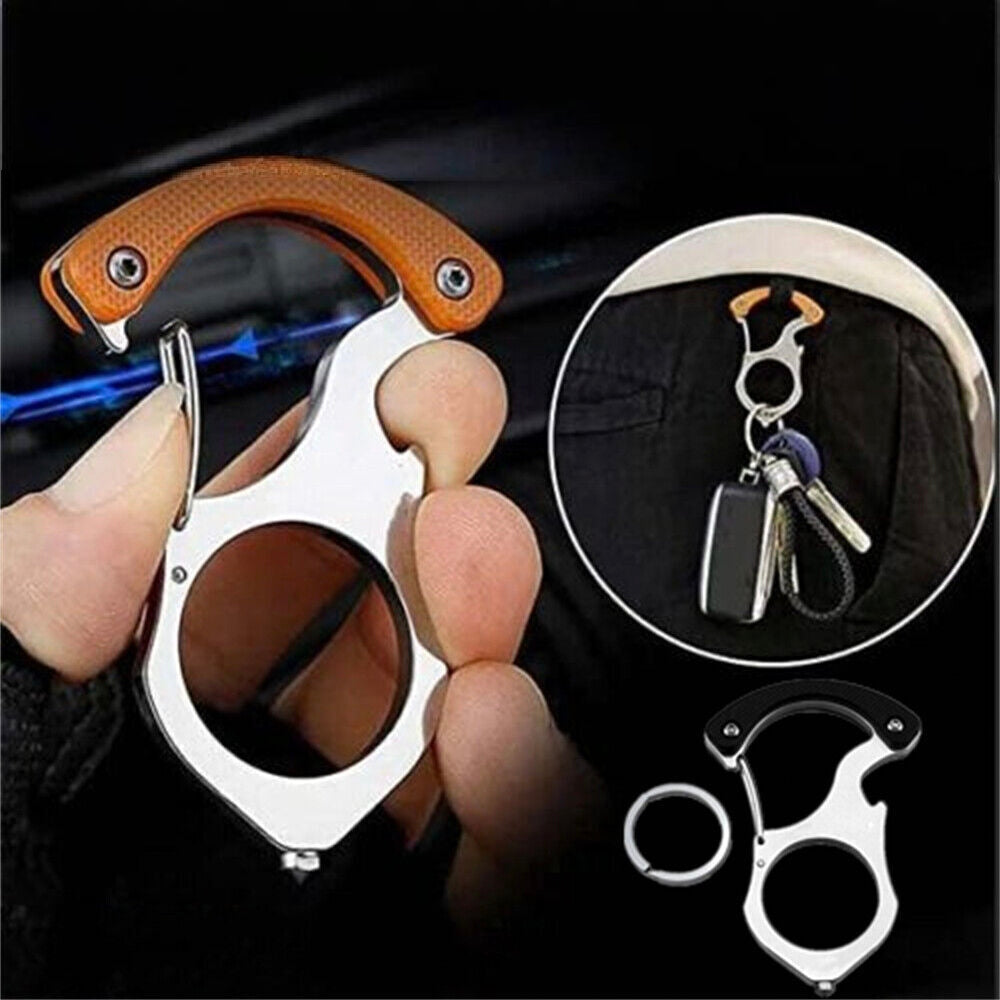 NEW Multifunction Stainless Steel Car Key Buckle Self protection Hook #T