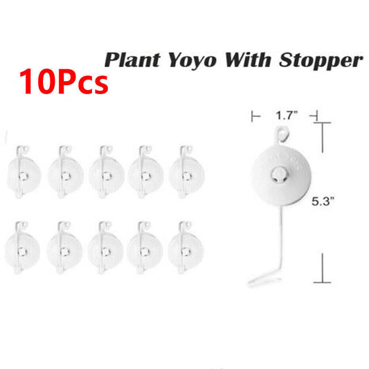 10Pcs Retractable Plant Yoyo Hanger for Grow Tent w/ Stopper Stem Branch Support