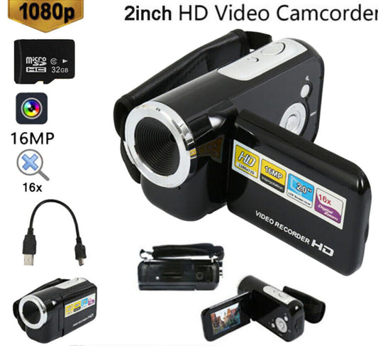 1080P Digital Camcorder Video Camera 16X Zoom Vlogging for YouTube Live Stream