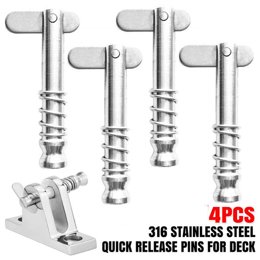 4x Quick Release Pins for Deck Hinge Boat Bimini Top Fitting 316 Stainless Steel