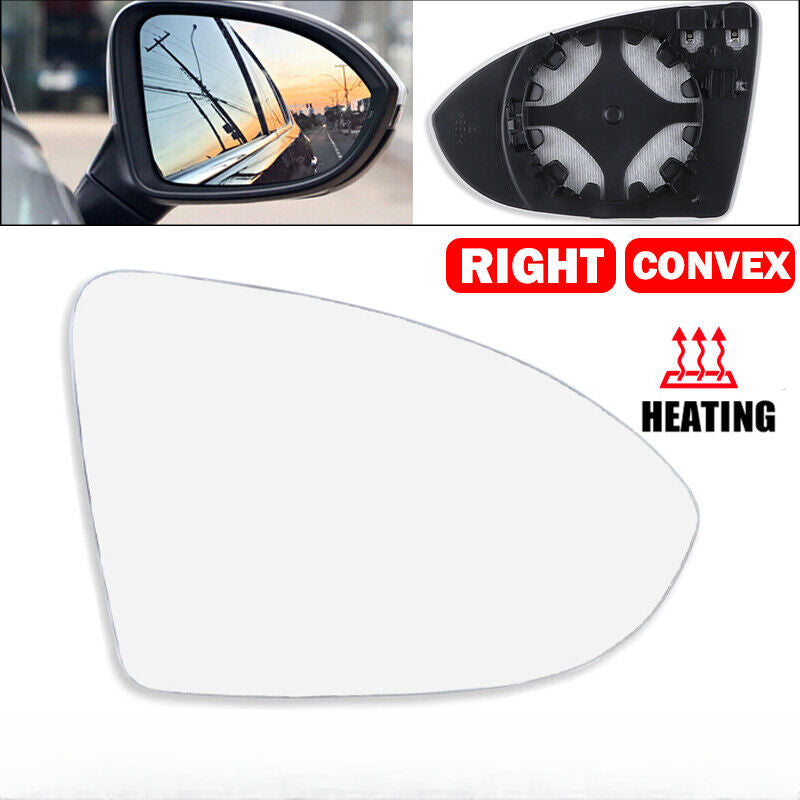 1 x RIGHT Side Mirror Glass For VW GOLF MK7 MK7.5 2013-2018 Convex with Heated Base