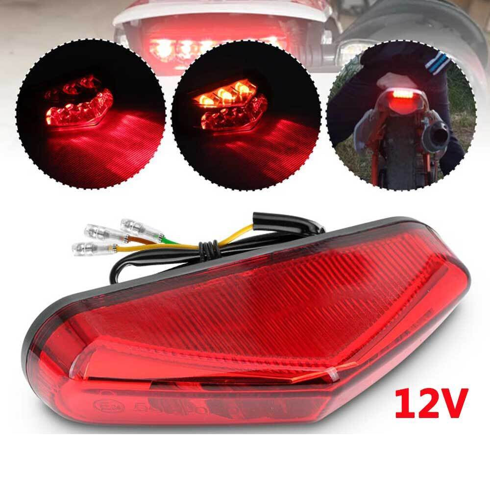 Universal Motorcycle LED Tail Light Rear Stop Brake License Number Plate Light