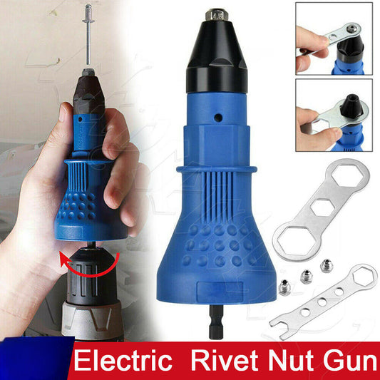 Rivet Pop Gun Attachment Drill Adapter Riveting Nuts Riveter Cordless Hex Tool