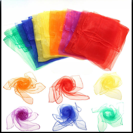 36PCS Gradient Juggling Silk Dance Magic Tricks Dancing Props Scarves Chiffon