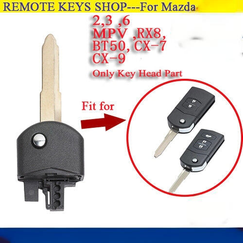 Replacement for Mazda 2 3 6 RX8 CX-7 CX-9 Remote Flip Key Head Part Blank Shell