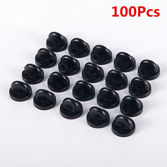 100Pcs Clutch Rubber Pin Backs Keepers Replacement Uniform Badge Comfort Fit