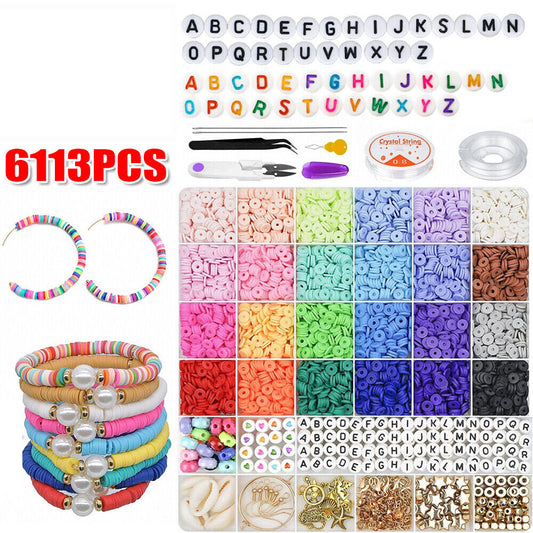 6113X Clay Beads Flat Polymer Making Bracelets Necklace Earring Anklets Headwear