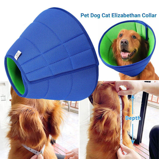 Pet Dog Cat Adjustable Elizabethan Collar Soft E Collar Cone Healing Recovery