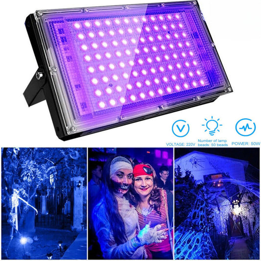 50W UV Black Lights Spotlights High Power LED Floodlight Waterproof Party Light