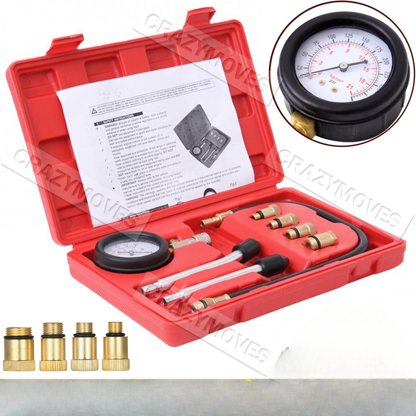 Petrol Engine Compression Tester Kit Tool Set For Automotives Motorcycle