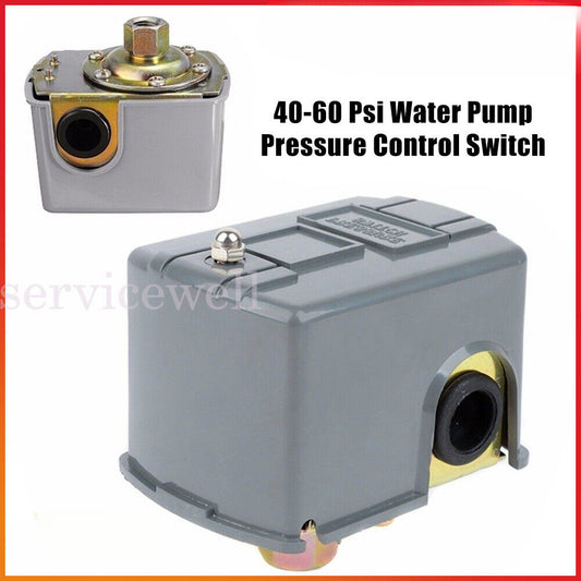 Water Pump Pressure Control Switch 40-60 psi Double Pole 1/4" NPT