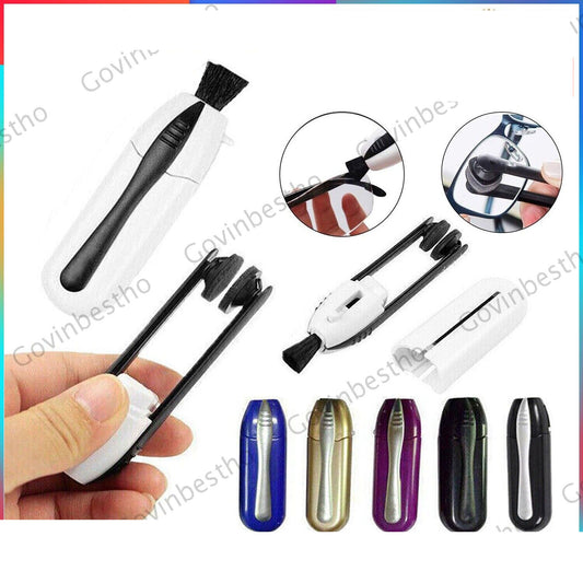 Portable Best Eyeglass Sunglass Glasses Lens Cleaner Brush Tool All In One