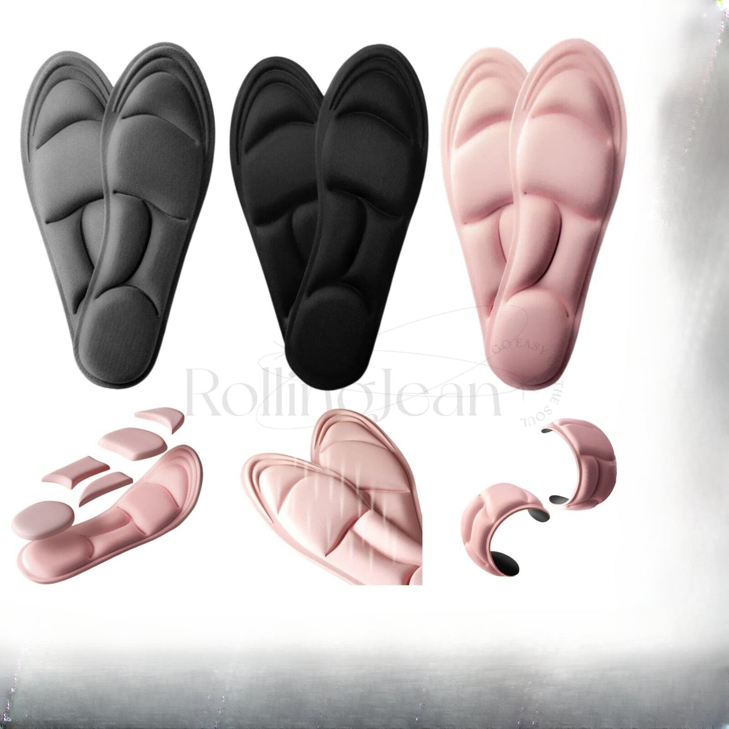 5D Memory Foam Insoles Inner Sole Insert Air Cushion Heel Foot Shoe Pads Unisex