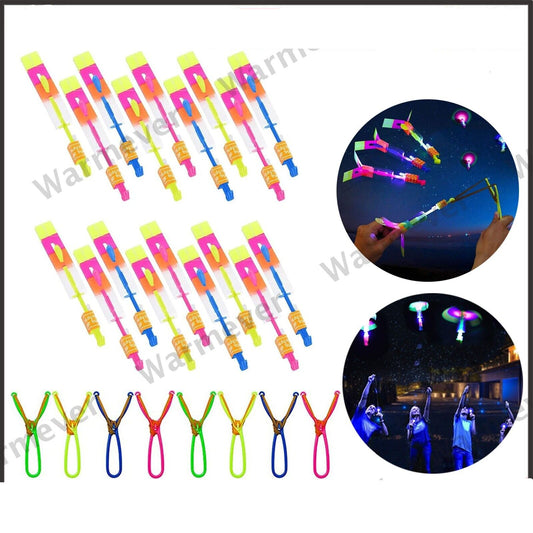 30X Amazing Led Light Arrow Flying Toy Kids Elastic Slingshot Flying Copters