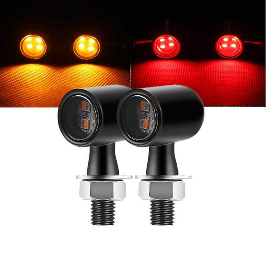 2X LED Motorcycle Indicator Mini Turn Signal Blinker Brake Light Universal Lamp