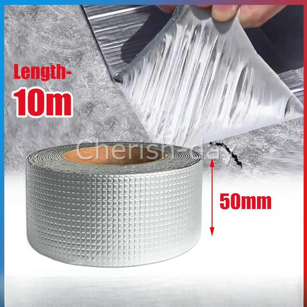 10m Aluminum Foil Tape Seal Butyl Rubber Adhesive Tape Waterproof Roof Repair