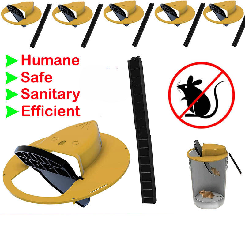 3pcs Mouse Trap - Flip N Slide Bucket Lid Mouse Rat Trap W/Ladder Mouse trap Catcher