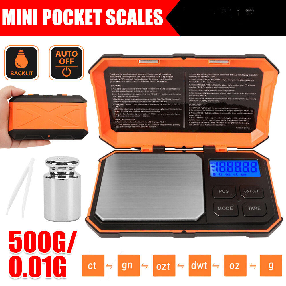 Mini Pocket Scales Small Digital Pans Gold Jewellery Weighing Micro Precision