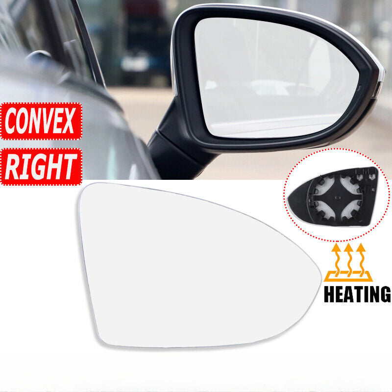 Right Side mirror glass for VW GOLF MK7 MK7.5 2013-2018 Heated Convex with Base