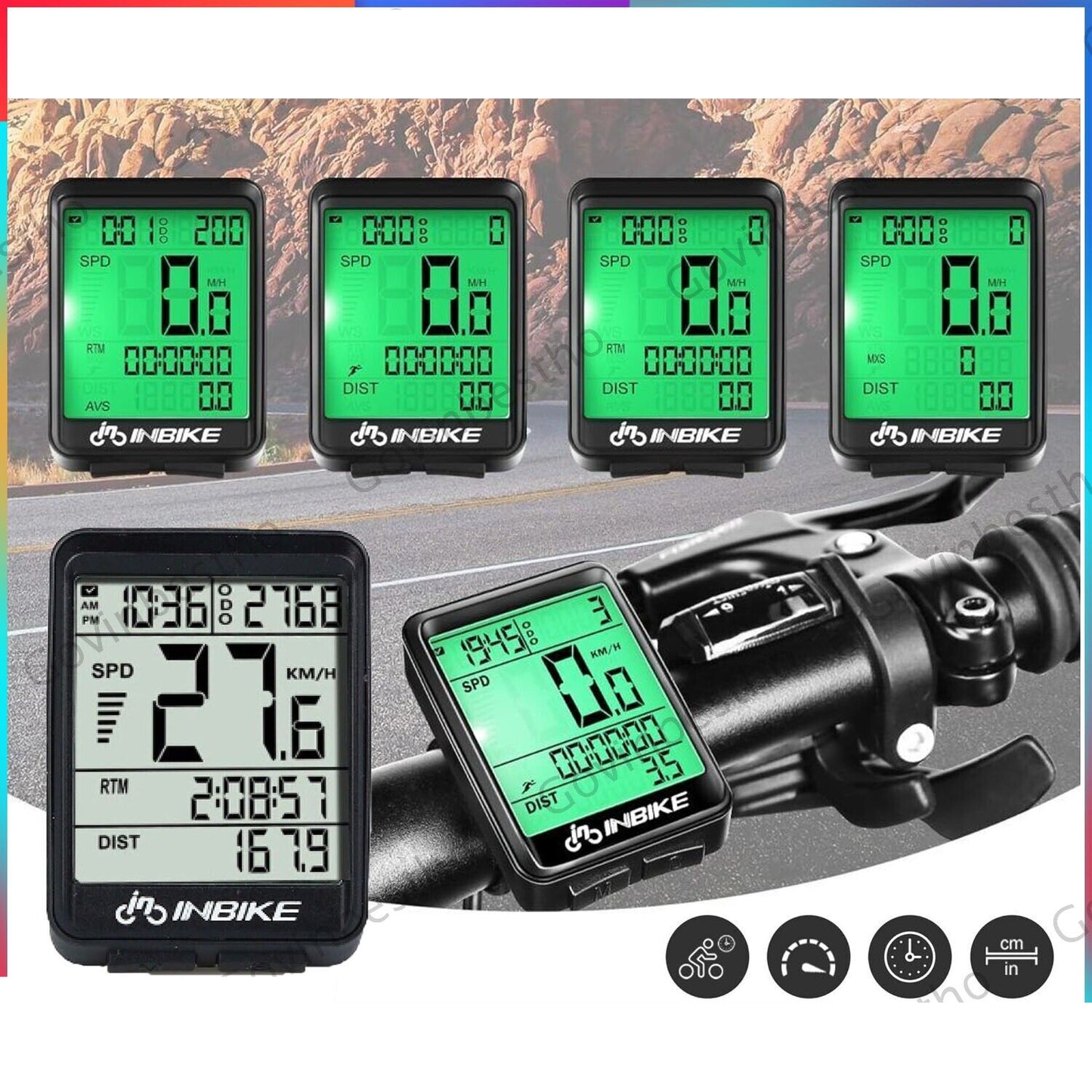 Wireless Cycling Bike Bicycle LCD Cycle Speedometer Computer Odometer Waterproof