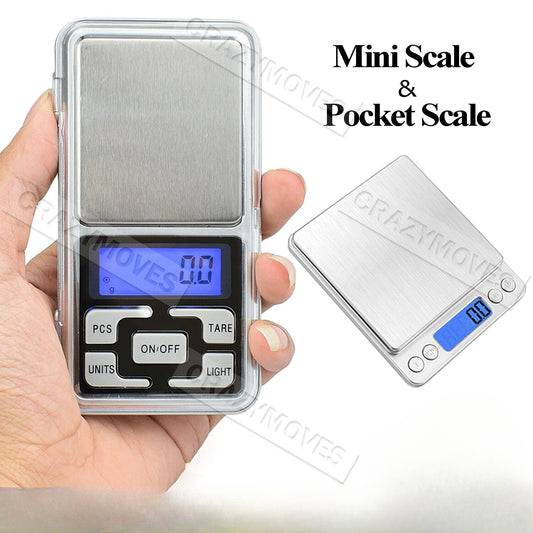 Pocket Digital Mini Scales 0.01-500g/0.1-3KG Precision Weight Balance Silver