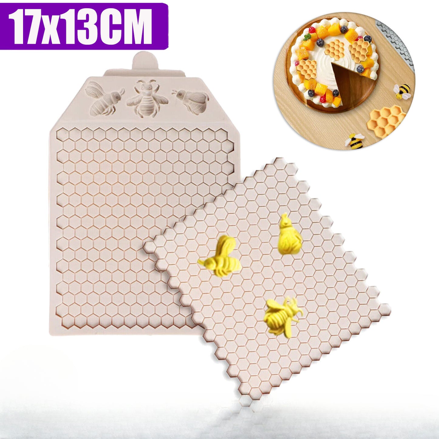 Bee Honeycomb Silicone Cake Fondant Sugarcraft Mold Chocolate Baking Moulds Tool