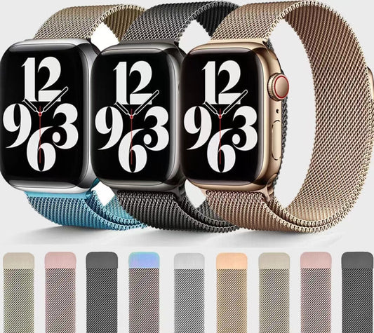 For Apple Watch iWatch Band Series 9 8 7 SE 6 5 4 Magnetic Stainless Steel Strap适用于 Apple Watch iWatch 表带系列 9 8 7 SE 6 5 4 磁性不锈钢表带