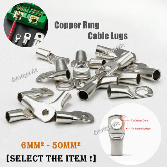 Battery Copper Ring Crimp Terminal 6MM² - 50MM² Cable Lugs Eyelet Wire Connector