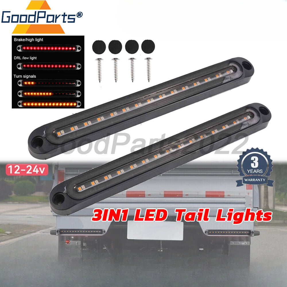 3IN1 LED Tail Lights Stop Brake Indicator Reverse Lamp Slim Truck Trailer Lights