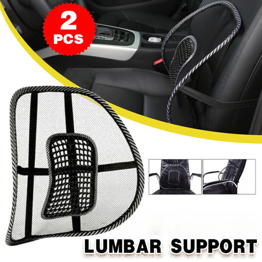 2x Mesh Lumbar Back Support for Office Home Car Seat Chair Truck Pillow Cushion