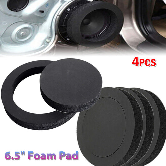 4Pcs 6.5inch Car Door Audio Speaker Bass Soundproof Foam Ring Insulation Mat Pad