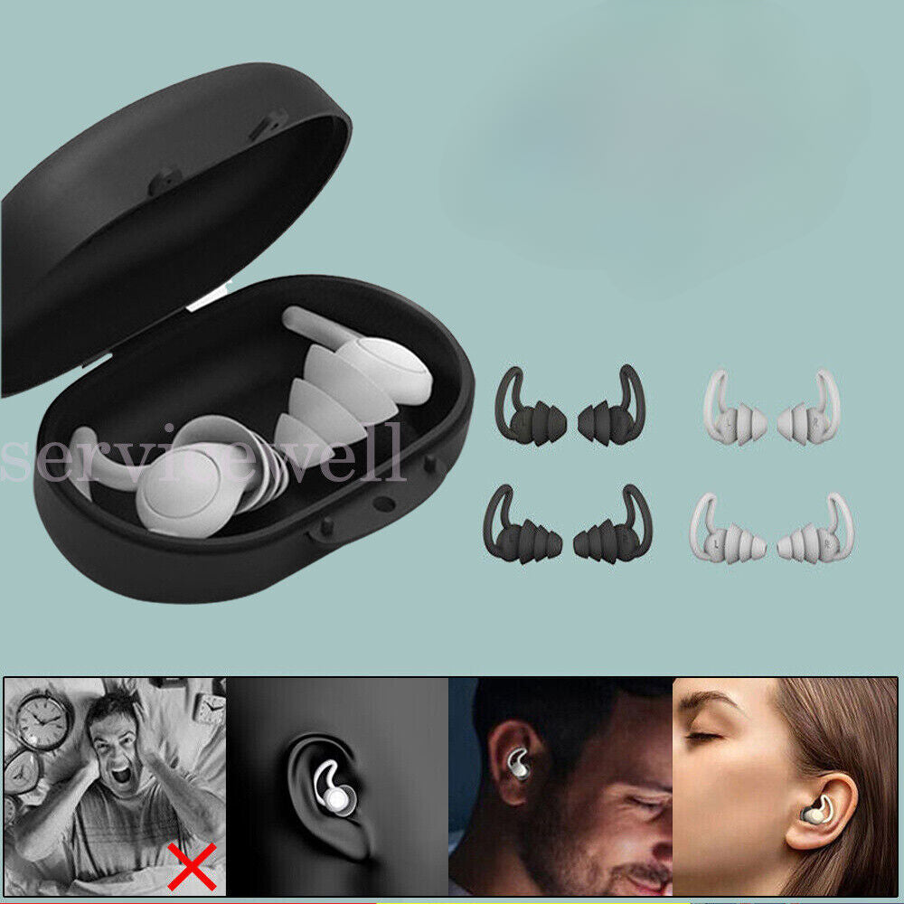 Soft Silicone 2 Layers Rhino Horn Ear Plugs Reusable Sleep Snore Noise Canceling