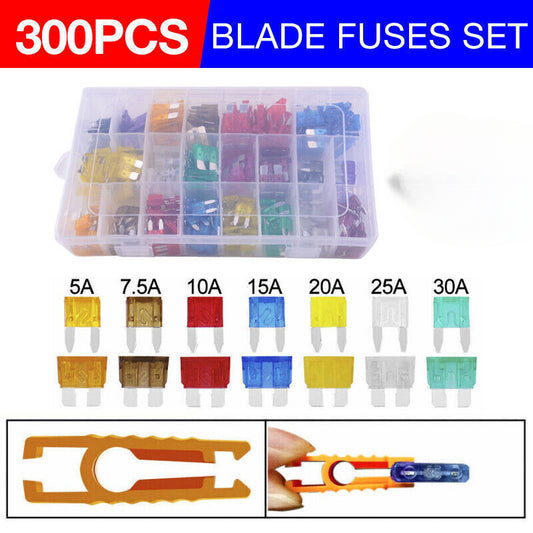 300PCS Car Blade Fuses Assortment Assorted Kit Blade Set Auto Truck Automotive