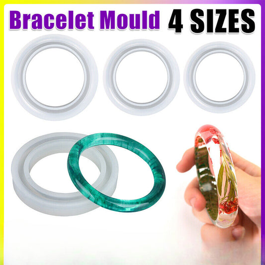 4X Silicone Jewelry Making Bracelet Mold Bangle Resin Casting Epoxy Mould Tool DIY