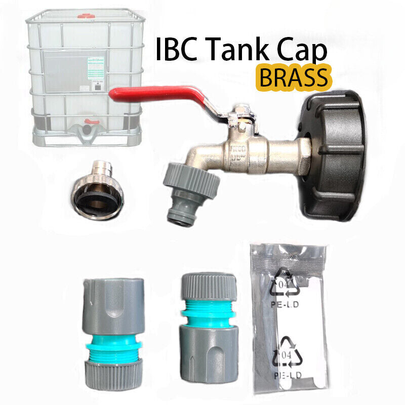 IBC Tank Adapter S60X6 Brass Garden Tap To 1/2" 3/4" Hose Outlets Fitting Tool