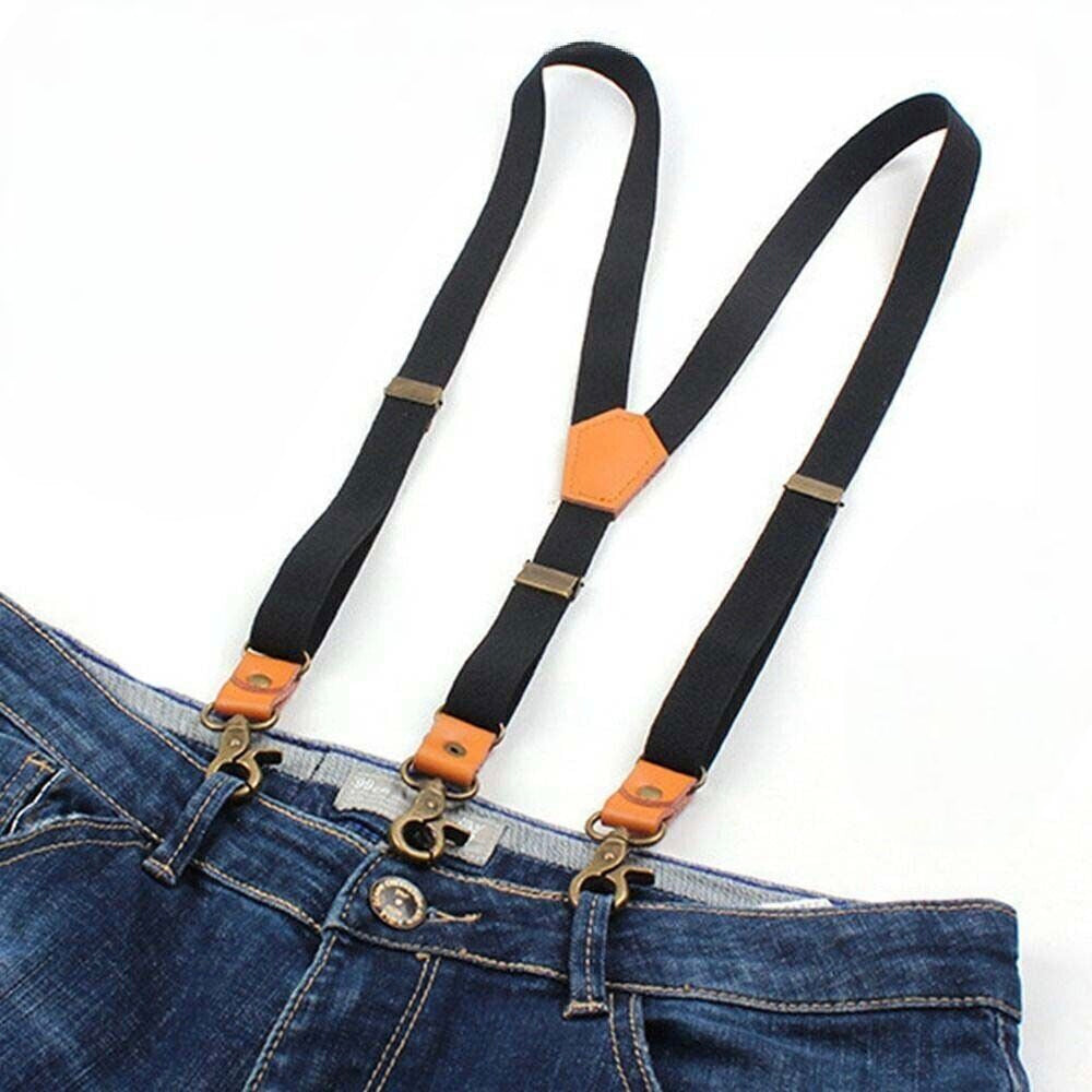 3 Hooks Hanging Pants Clip Suspenders Clips Tie Suspenders Adjustable Braces