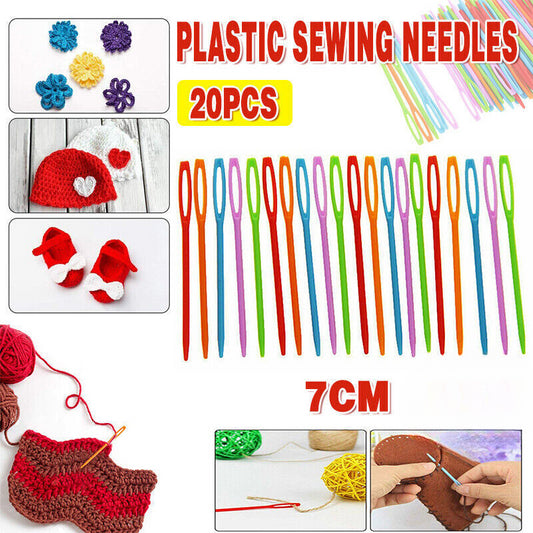 Mix Colour 20PCS Plastic Darning Threading Weaving Sewing Needles Great for Kids