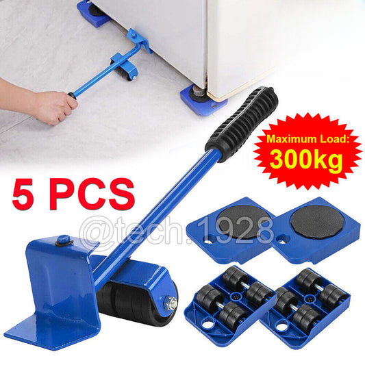 5x Furniture Lifter Heavy Roller Move Tool Set Moving Wheel Mover Sliders Kit