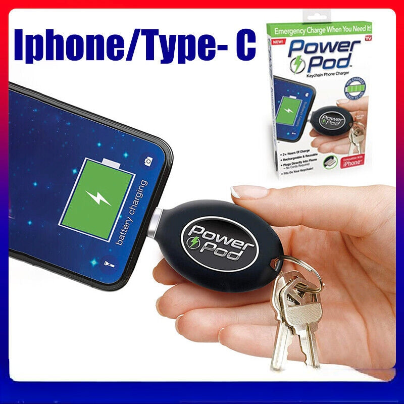 Power Pod Keychain Phone Charger Portable Emergency Phone Charger As Seen On TV