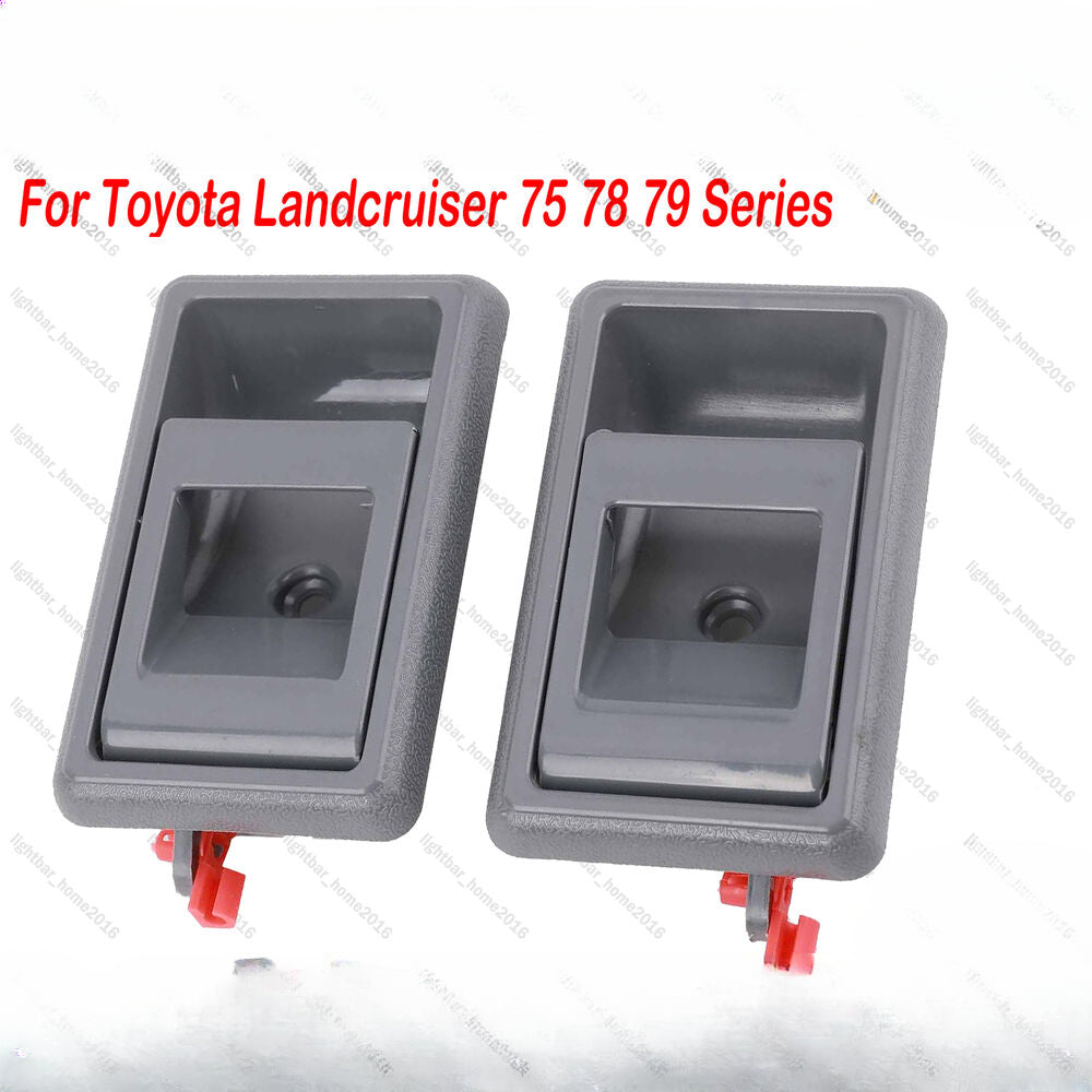 2X Inner Door Handle Gray For Toyota Landcruiser 75 78 79 Series Right + Left