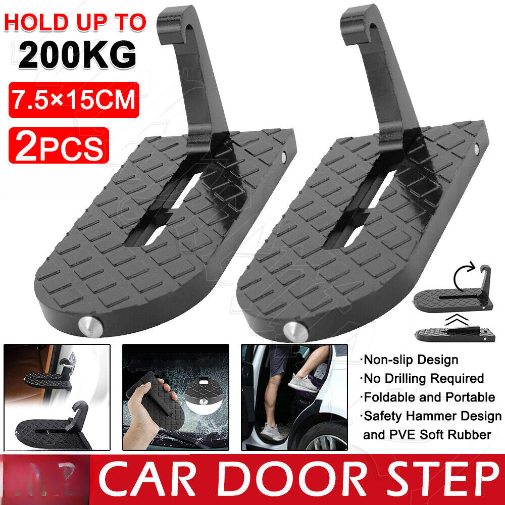 2x Vehicle Access Roof Of Car Door Step Doorstep Rooftop Pedal Hook For SUV