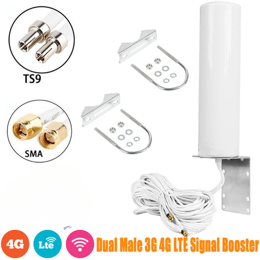 Outdoor LTE 4G Dual TS9 SAM Antenna Signal Booster For Netgear Nighthawk M1