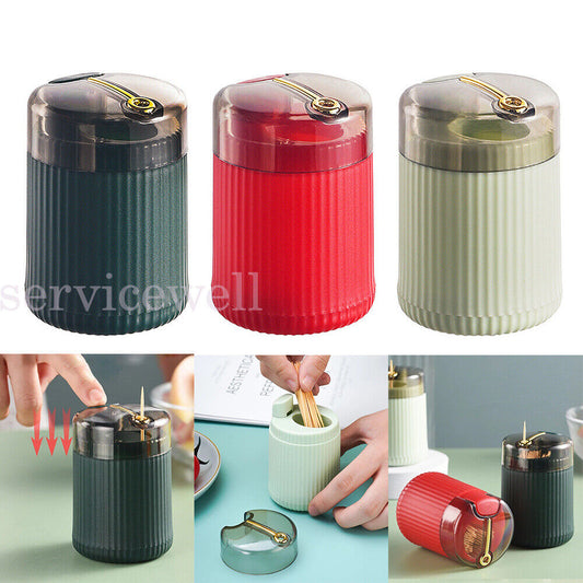 Automatic Popup Toothpick Box Holder Container Portable Toothpick Dispenser