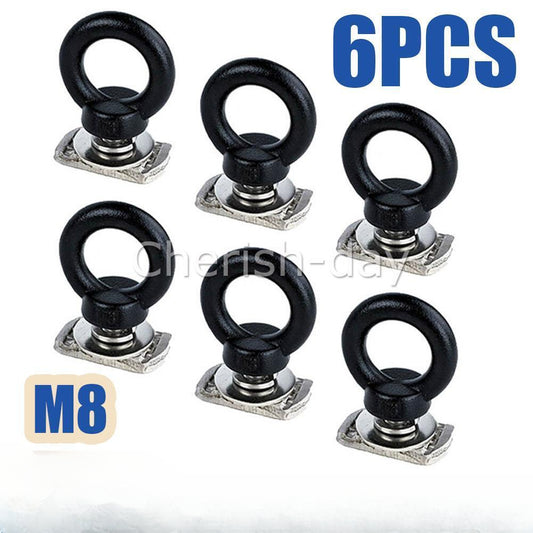 M8 Eye Bolts Tie Down Kit of 6 for Rhino Rack Pioneer Platform Roof Rack Black