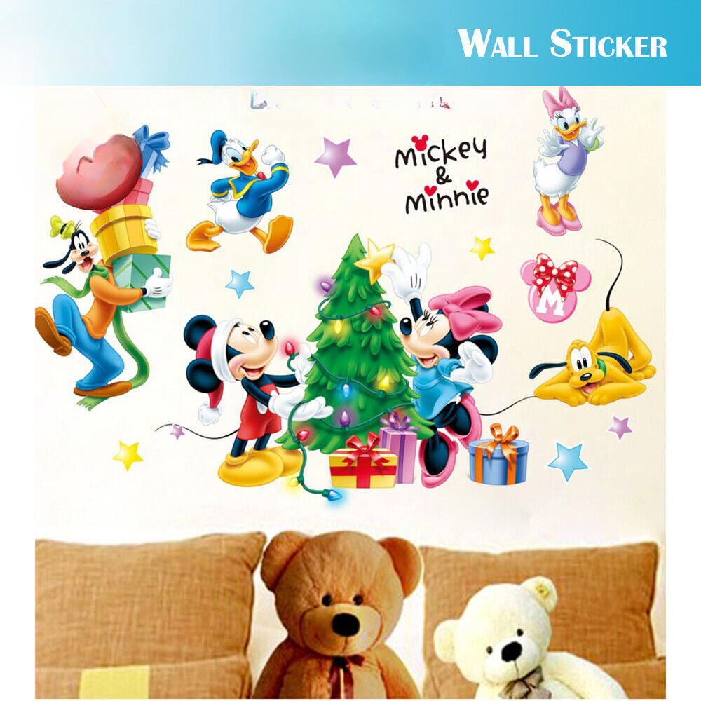 Wall Stickers Removable Mickey Minnie Mouse Kids Nursery Decal Picture Art Gift